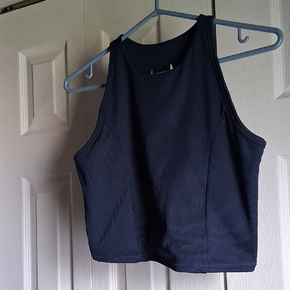 Active USA Black Crop Tank Top
